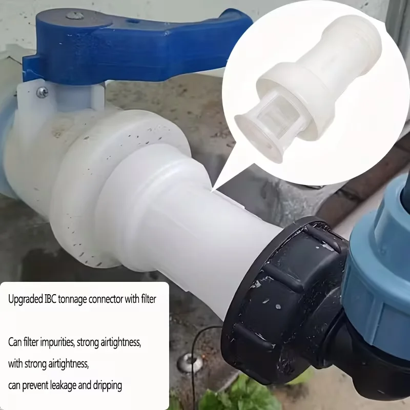 1set IBC Barrel Extension Tube With Filter System 11cm Extension Tube With Built-In Filter Net For Rainwater Collection