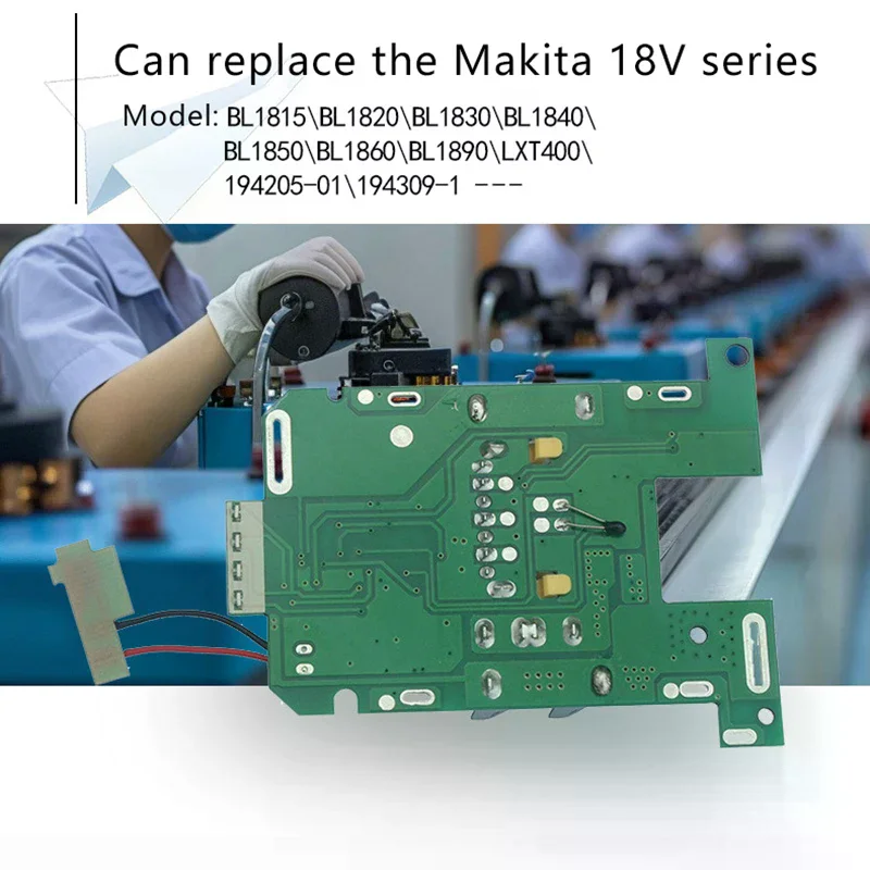

Плата защиты и зарядки Li-ion аккумуляторов BL1830 (BMS PCB) для инструментов 18В