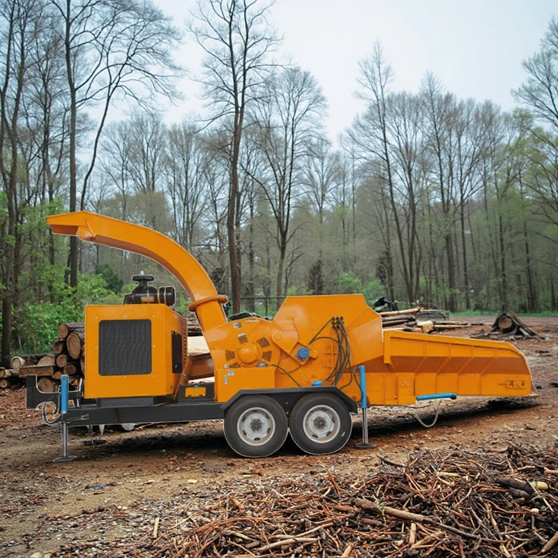 Portable Machine Hammer Mill Blades Diesel Efficient Tree Waste Processing Wood Crusher For Tractor