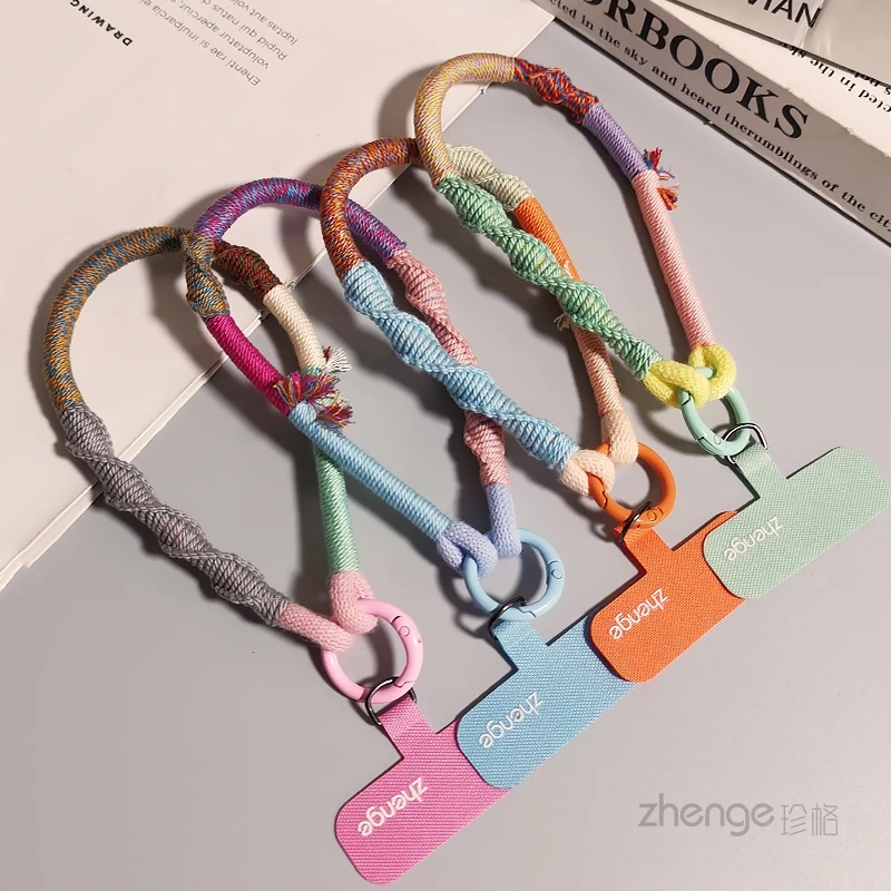 

Mobile Phone Lanyard, Spiral Woven Wrist Rope, Women's Short Outdoor Anti Drop Lanyard, Universal New Product