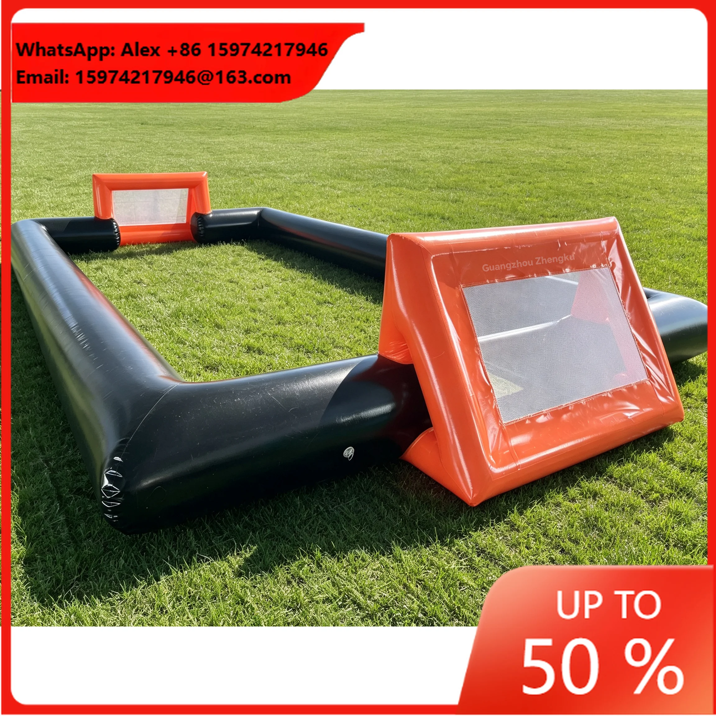 ZHENGKU Customized Inflatable Football Field Sport Soccer Game Pitch For Sale