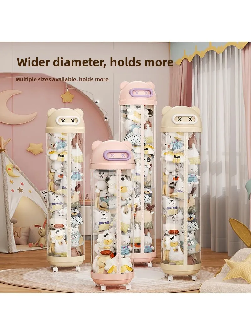 Balde Transparente para Armazenamento de Bonecas com Zíper, Organizador de Brinquedos de Pelúcia, Transportador de Brinquedos Infantis Niofeel RME-9797F13763