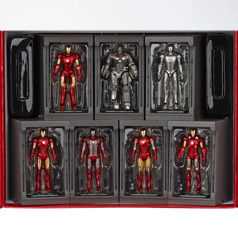 Hot Genuine Zd Toys Iron Man 4 Inches With Base Mk1 Mk2 Mk3 Mk4 Mk5 Mk6 Mk7 Action Figures Tony Stark Model Action Figure Gift