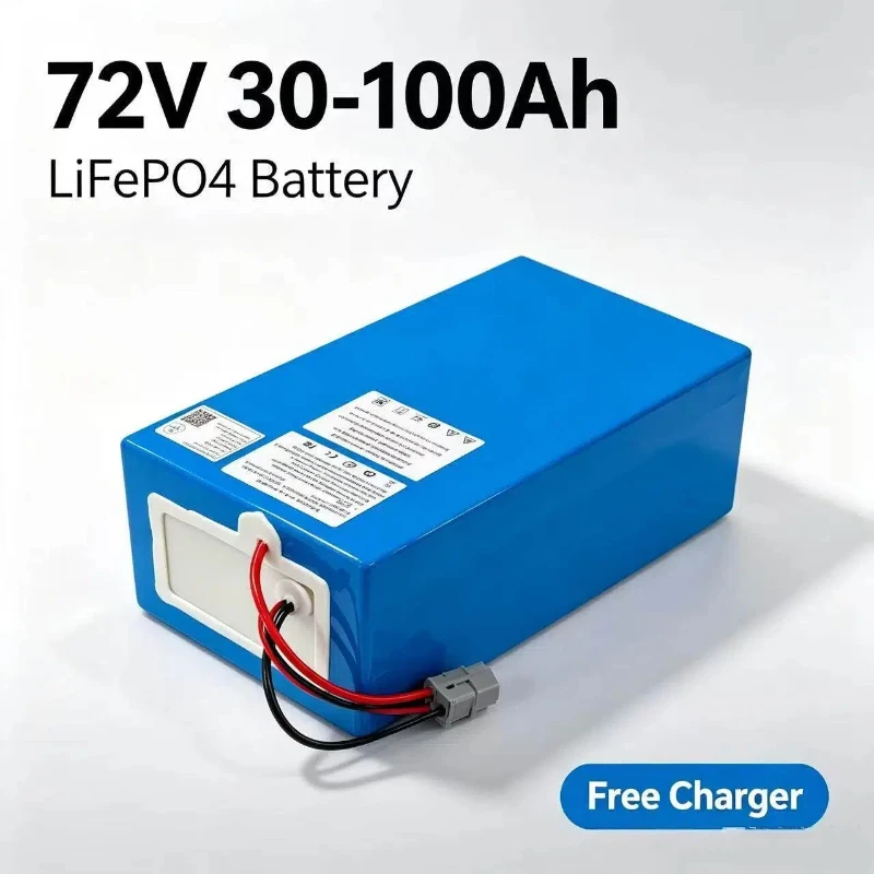 XNY Lithium LiFePO4 72V 50Ah 60Ah 40Ah 100Ah 80Ah Battery Pack with BMS Pour Scooter, Vélo Électrique, Moto, 3000W Avec Charger