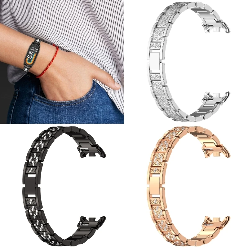 

77UB Metal Wriststrap Belt for Band 8 9 Bracelets Repair Comfortable Watch Strap Band Waterproof Watchband Repair