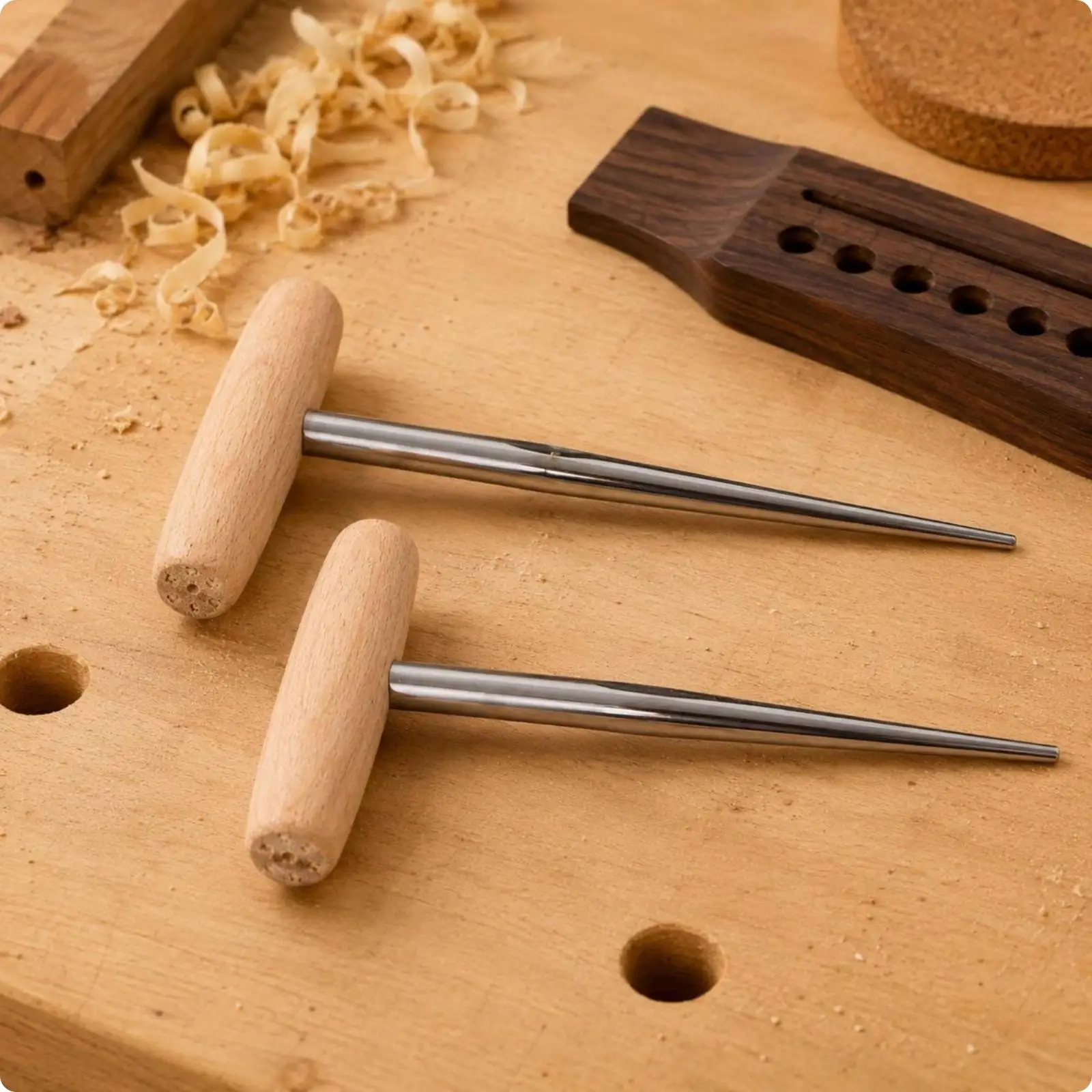 2 Pieces Guitar Bridge Pin Reaming Tool 5-Degree Taper BridgeHole Reaming Tool for Luthiers