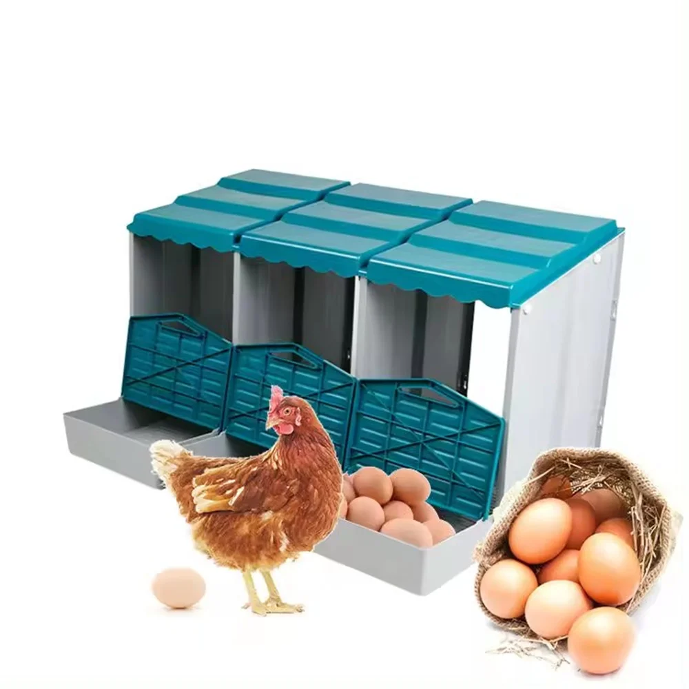 1/2/3/4 Compartment Roll Out Nesting Box for Chickens Hens | Heavy Duty Chicken Coop Nesting Box with Lid Cover to Protect Eggs