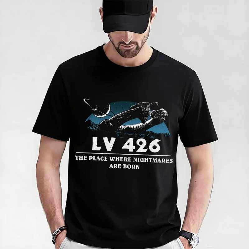 

LV-426 NIGHTMARES Horror movie Alien Sic-Fi Gift T-Shirt Xenomorphe Graphic clothes Large size tops S-6XL 100% cotton print Tee