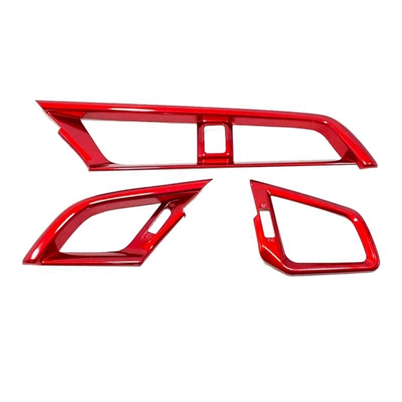 

3 Piece Central Control Outlet Air Vent Cover Trim Left Hand Drive For Honda Civic 10Th 2016 2017 2018 2019 Red ABS