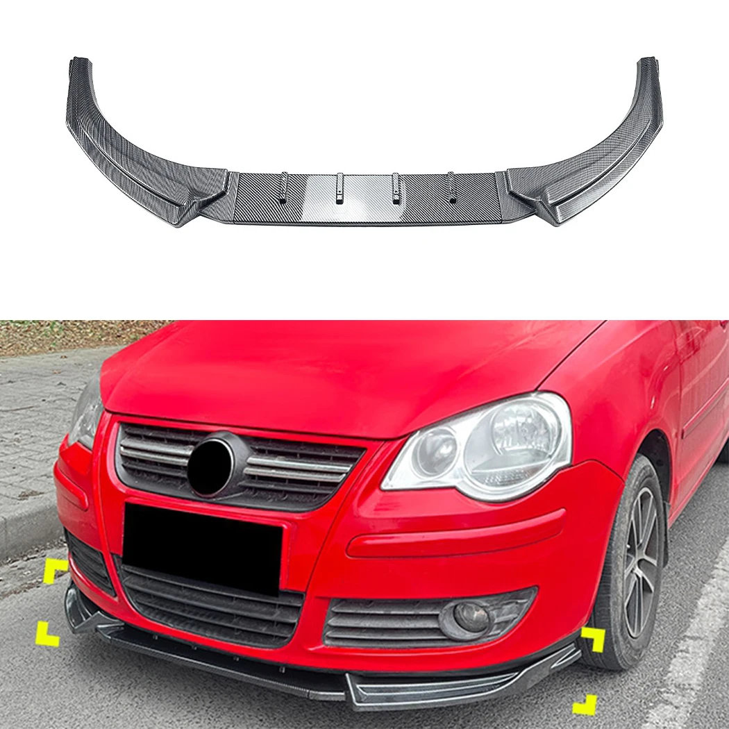 

Front Bumper Lip Spoiler Splitter Diffuser For Volkswagen Polo MK4 9N 2005 2006 2007 2008 ABS BodyKits Tuning