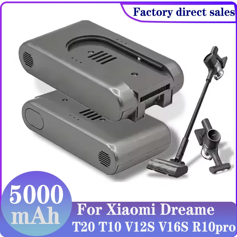 For Xiaomi Dreame Vacuum Cleaner T10 T20 V12S V16S R10pro Handheld Cordless Vacuum Cleaner Accessory Parts 25.2V 3000mAh Battery