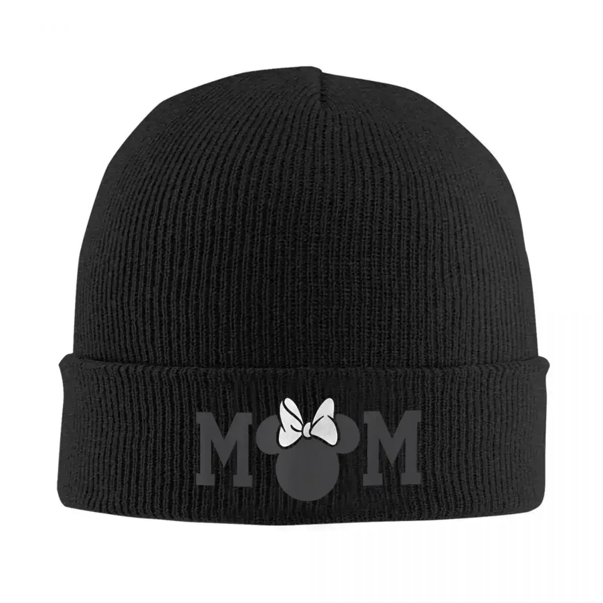 Minnie Mouse Cute Bow Mom Knitted Hats Autumn Winter Beanie Warm Mother's Day Caps Men Women Acrylic Hip Hop Skullcap