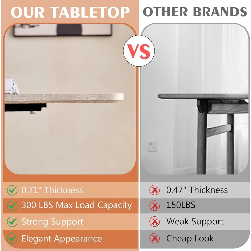 "طاولة طعام مستطيلة مقاس 70.8 بوصة تتسع لـ 4-6، قاعدة معدنية متقاطعة الأرجل، بلوزة منقوشة بالحجر، طاولة عشاء مطبخ حديثة"