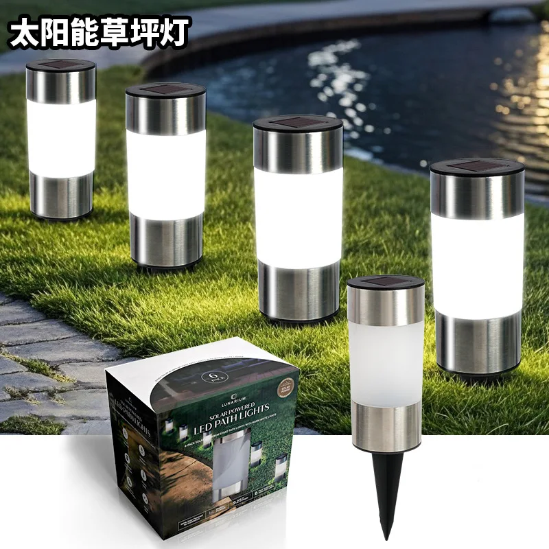 

Водонепроницаемые цилиндрические солнечные фонари для улицы на открытом воздухе — подходят для садов и улиц, сумерения до рассвета, прохладного и теплого белого цвета