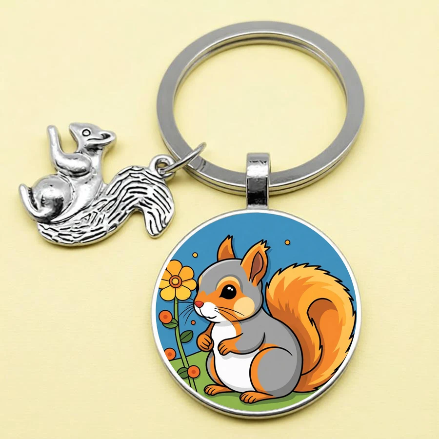 Cute Squirrel Keychain - Handmade Animal Key Ring for Women Men Gifts Wholesale