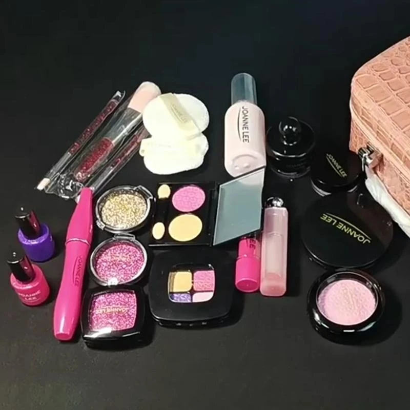 13-teiliges Kinder-Make-up-Set für Mädchen zum Anziehen, Beauty-Set mit Make-up-Tasche, 15UB