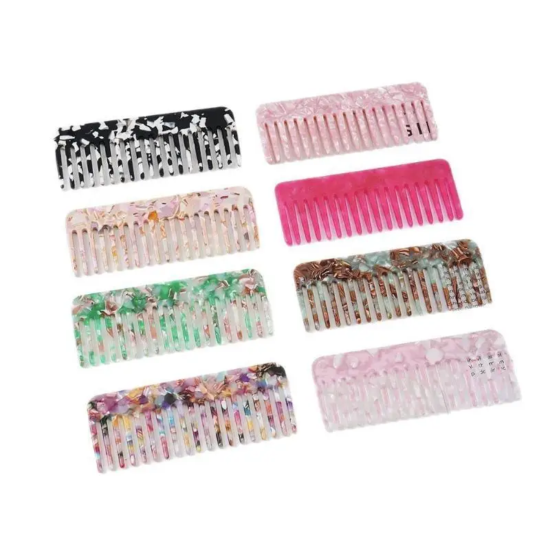 Wide Teeth Acetate Hair Comb Anti Static Massage Detangler No Snag for Curly Wet Dry Hair Salon Home Styling Tool