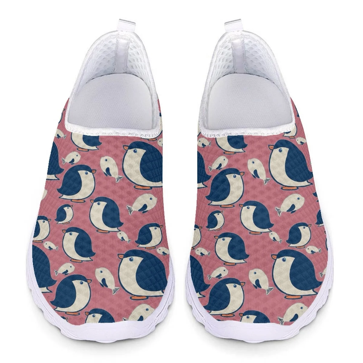 

Лоферы женские с принтом пингвина, летние модные уличные кроссовки, удобная дышащая нескользящая обувь на плоской подошве, без застежки