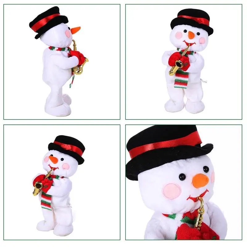 

Танцующая рождественская мягкая электрическая игрушка с саксофоном, интерактивные рождественские плюшевые игрушки, музыкальный электронный мягкий подарок для детей