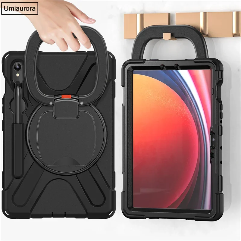 Para Samsung Galaxy Tab S9 FE Plus funda de 12,4 pulgadas para Galaxy Tab S7 Plus FE S8 Plus armadura resistente niños cubierta con soporte a prueba de golpes
