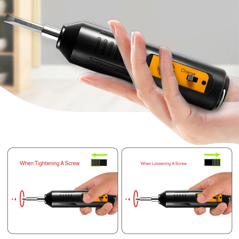 Electric screwdriver Smart Electric Screwdriver Cordless Rechargeable Mini Lithium Powered, Impact Drill Driver Kit DIY Repair