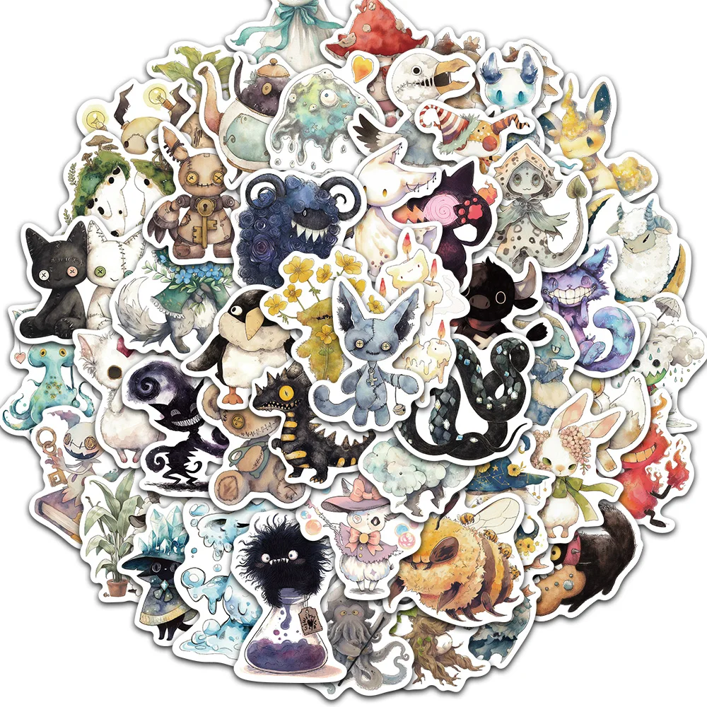 50PCS Cute Abstract Fun Cartoon Monster Graffiti Stickers Laptop Refrigerator Phone Water Cup Skateboard Decoration Stickers