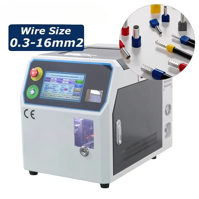 Professional CE 0.3-16mm² Wire Crimper 4-Sided Mold for Round/Square Terminals Cable Crimping Machine Terminal Crimping Machine