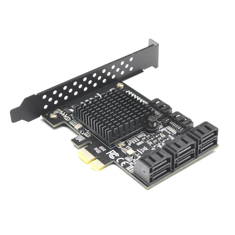 88SE9215 Chip 8 Ports SATA 3.0 To Pcie Expansion Card PCI Express SATA Adapter SATA 3 Converter With Heat Sink For HDD