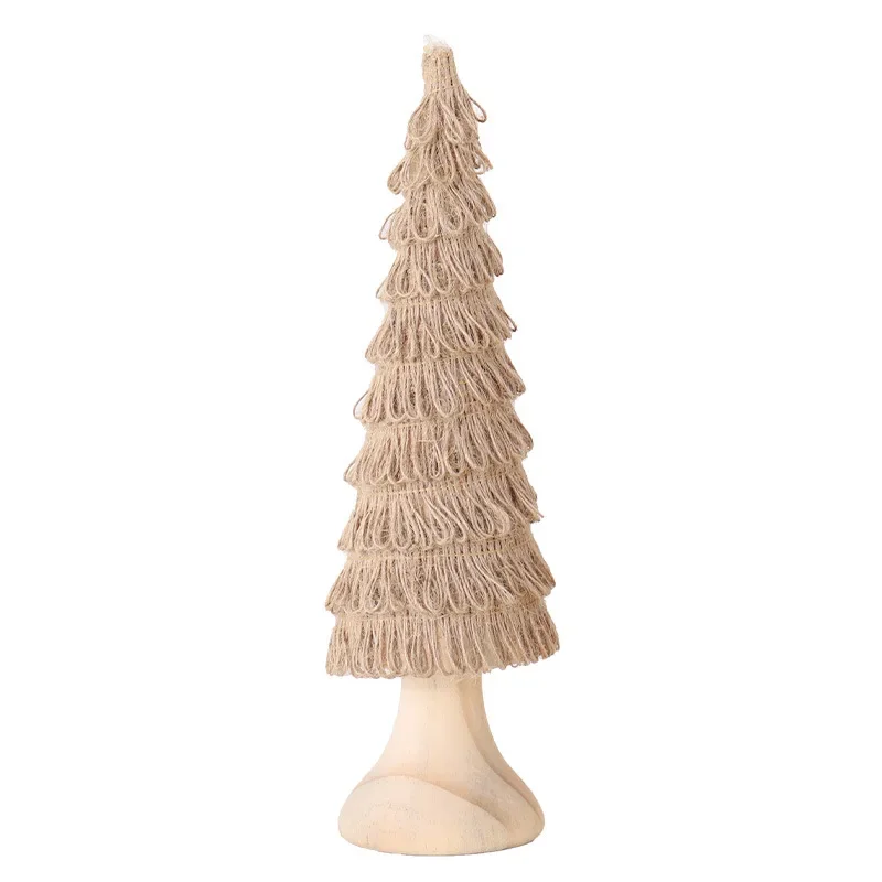 Decorations wooden hemp rope creative Christmas tree home desktop ornaments arrangement photo props small gifts