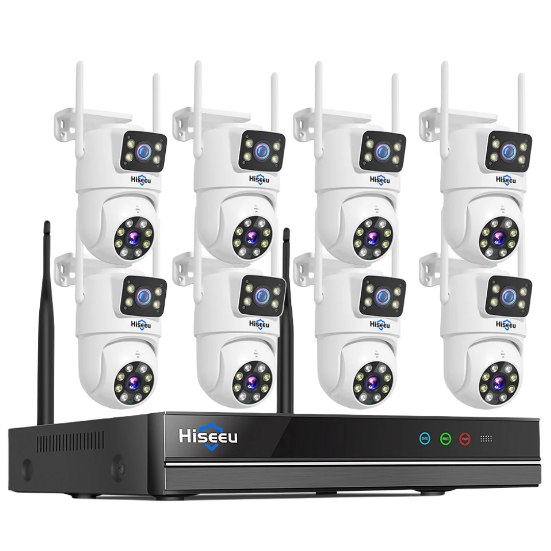 5GHz Dual Lens 16 Channel Nvr Camera System Color Night Vision Outdoor Wireless WiFi PTZ Security CCTV Camera