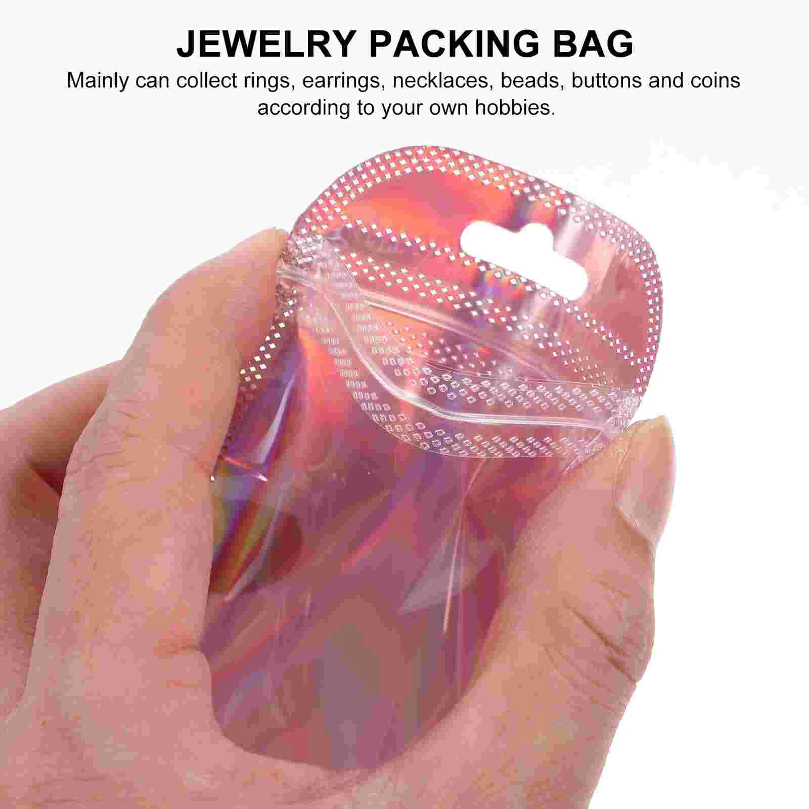 100 Pcs Plastic Bag Jewelry Packaging Mini Gift Bags Duffle Pvc Reusable Colorful Earring