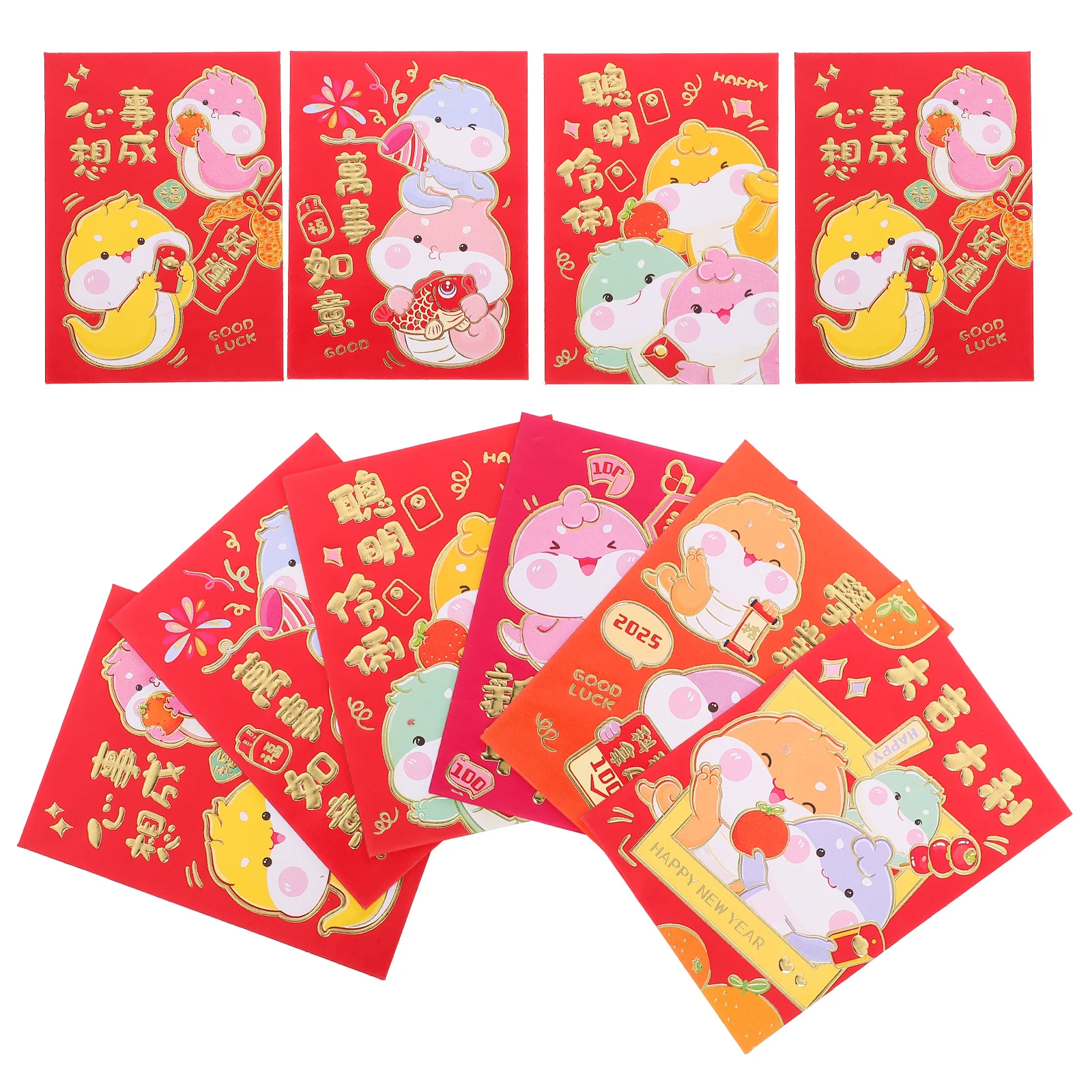 

60 Pcs Lai Shi Feng Hong Bao Red Envelopes Chinese Hundred Yuan 1150X850X010CM New Year Lunar Decorative Packets