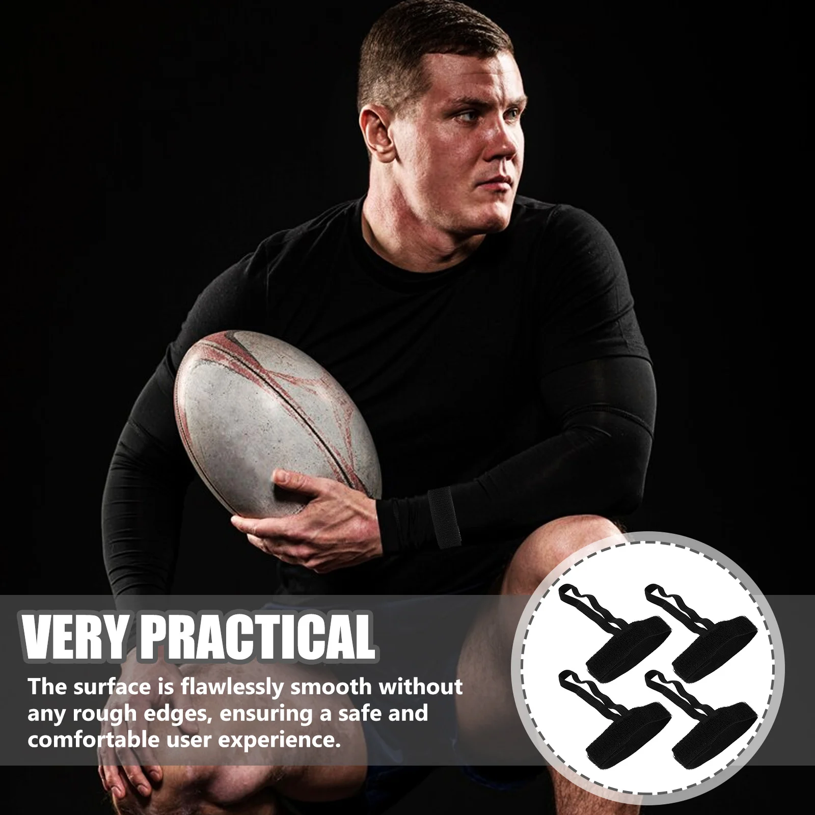 

4pcs Football Chain Clip Referee Polyester Wrist For Soccer Lightweight Durable Smooth Surface Team Sports Accessories