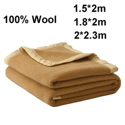 Wool Blanket 100% Fleece Blanket 1.5*2/1.8*2/2*2.3m Sleeping Warm Comforter Blankets For Winter Adult Children Bedding Travel