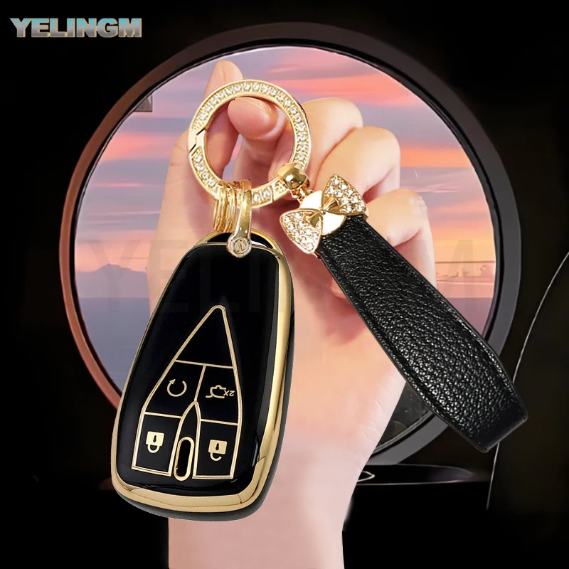 New TPU Car 4 Buttons Remote Key Case Cover Shell for Changan CS35 Plus CS55 Plus CS75 Plus 2019 2020 Key Protector Bag Holder