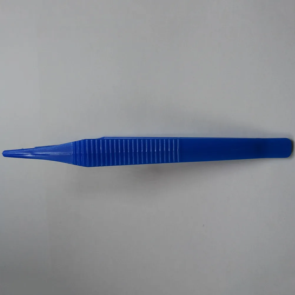 20Pcs Blue Plastic Tweezers for Beading Crafts Easy Grip Design Perfect for Micro Beads Fused Art DIY Projects