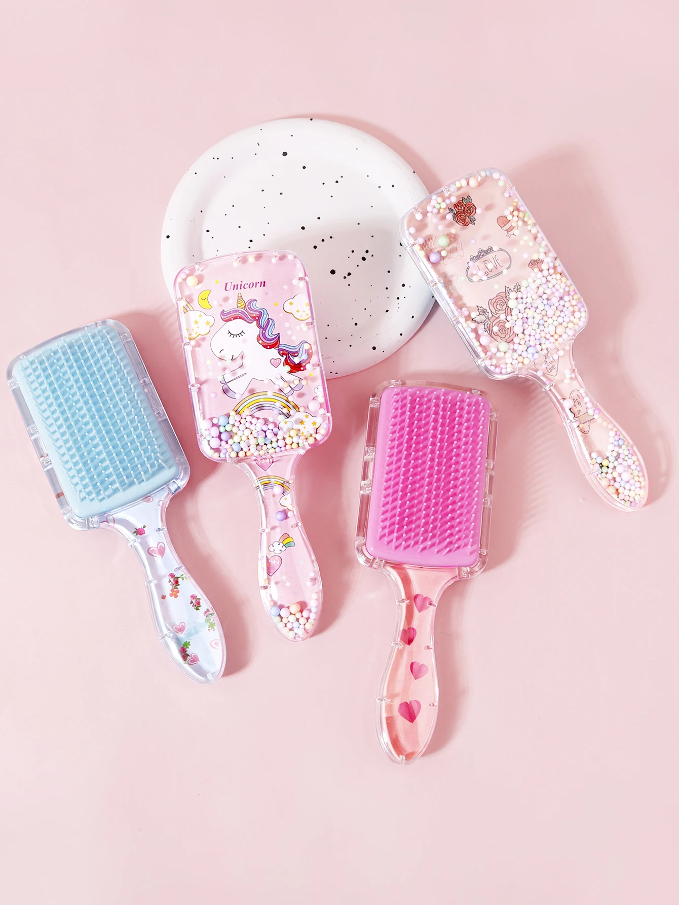 1PCS cartoon hair brush for removing knots and tangles, scalp massage comb, suitable for dry/wet hair, paddle style hair brush