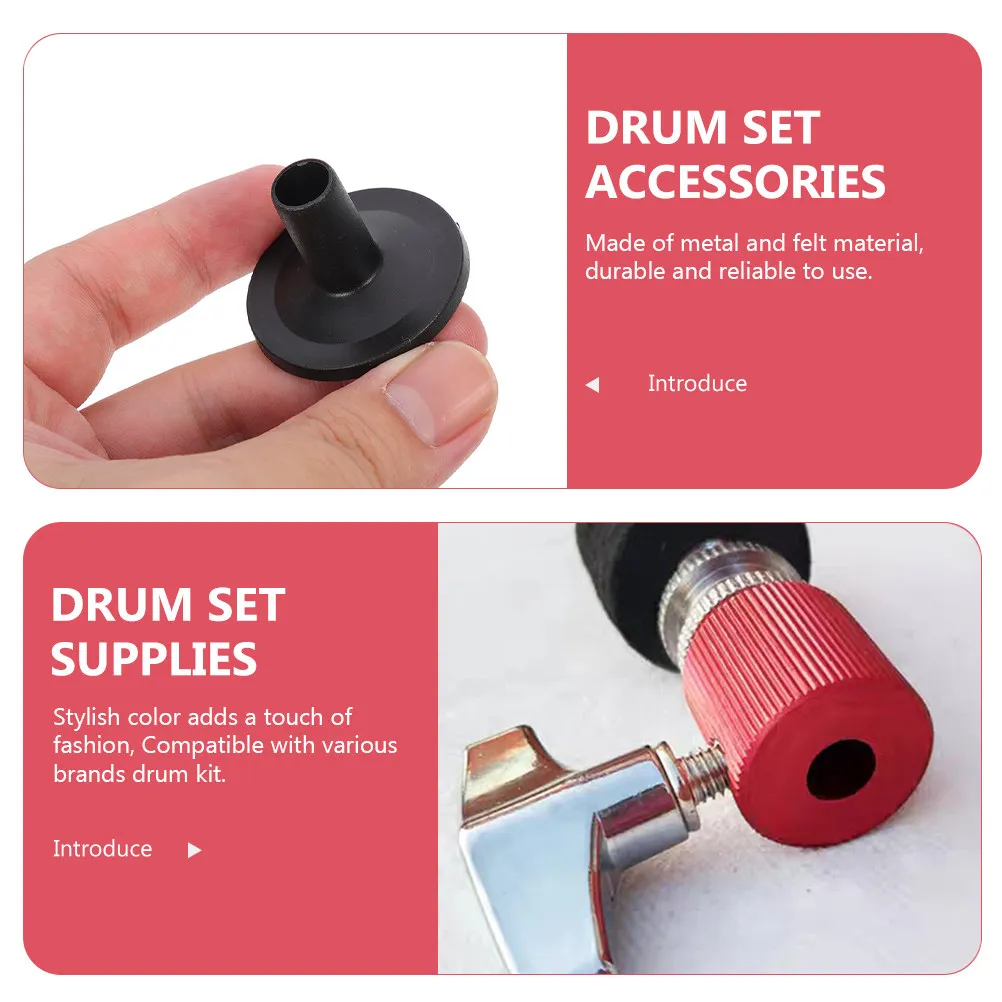 1Set Drum Cymbal Replacement Pad Set Sturdy Metal Felt Design for Sound Enhancement Collision Protection Drum Set Fittings