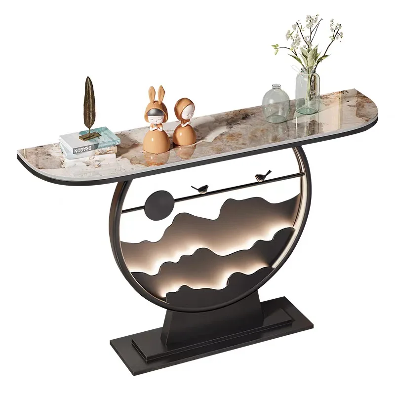 Modern Marble Console Table for Living Room Entryway-Durable Stable Convertible Design