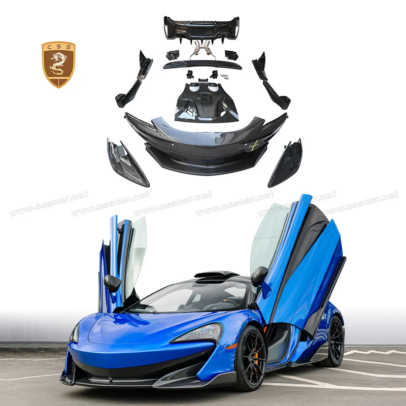 

600LT Style Wide Front Bumper Surrounding Guard For Mclaren 540C 570S Exhaust Pipe Nozzle Rear Engine Hood Side Skirt Wing Lip