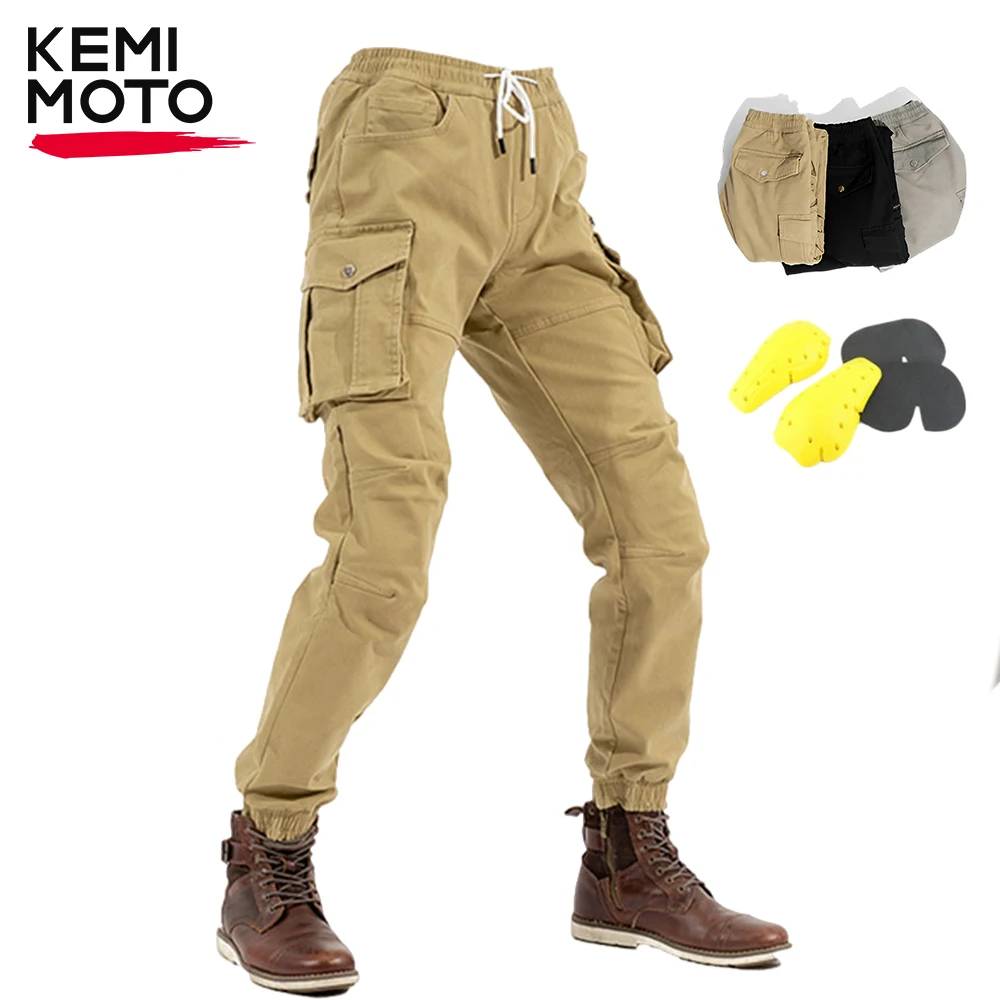 Pantalon d'équitation en coton pour hommes, FJ03, Cargo doux et résistant à l'usure, Équipement de protection pour l'extérieur, Moto, Cyclisme