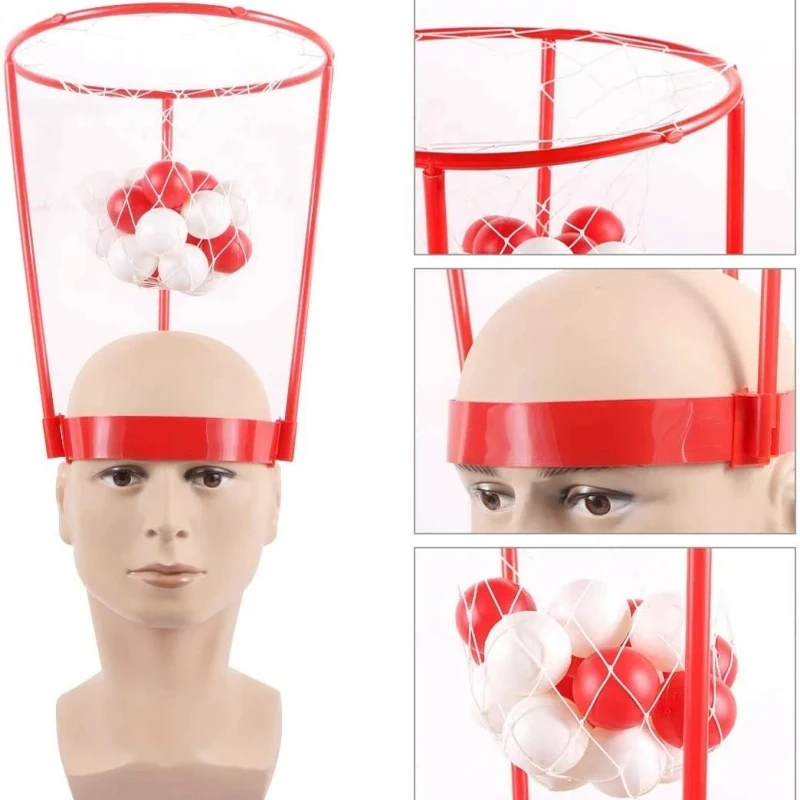 Jeu de fête de basket-ball réglable pour enfants et adultes, bandeau de sauna, filet de panier, cerceau de tête créatif, activité de plein air, cadeau amusant, 20 k