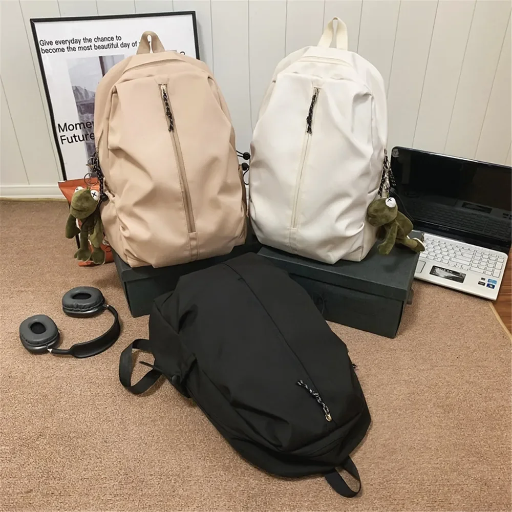 New High Quality Canvas Men Backpack Large Shoulder School Bag Rucksack for Boys Travel Fashion Camping Bags Casual Simple Bags