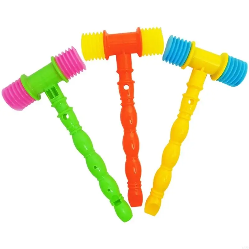 Y88D Kids Scheaky Toy Hammer sensorial Toy Rattle Handle plástico seguro para brincadeiras divertidas e envolventes