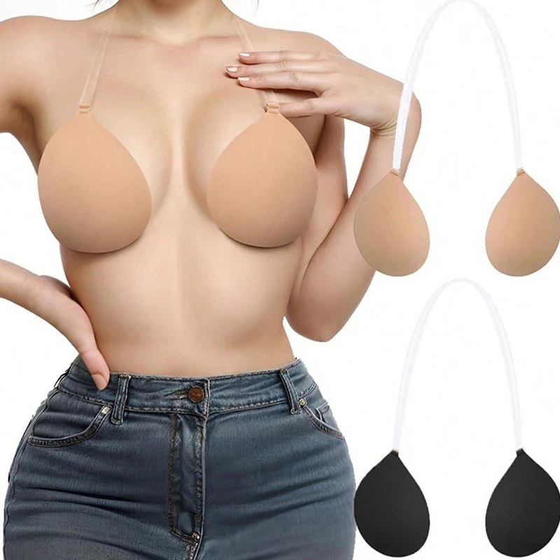 (Ce14)Invisible Bra With Straps Non-Slip Style Lift Enhance Bust Strapless Push Up Anti-convex Bra Women's Lingerie Underwear