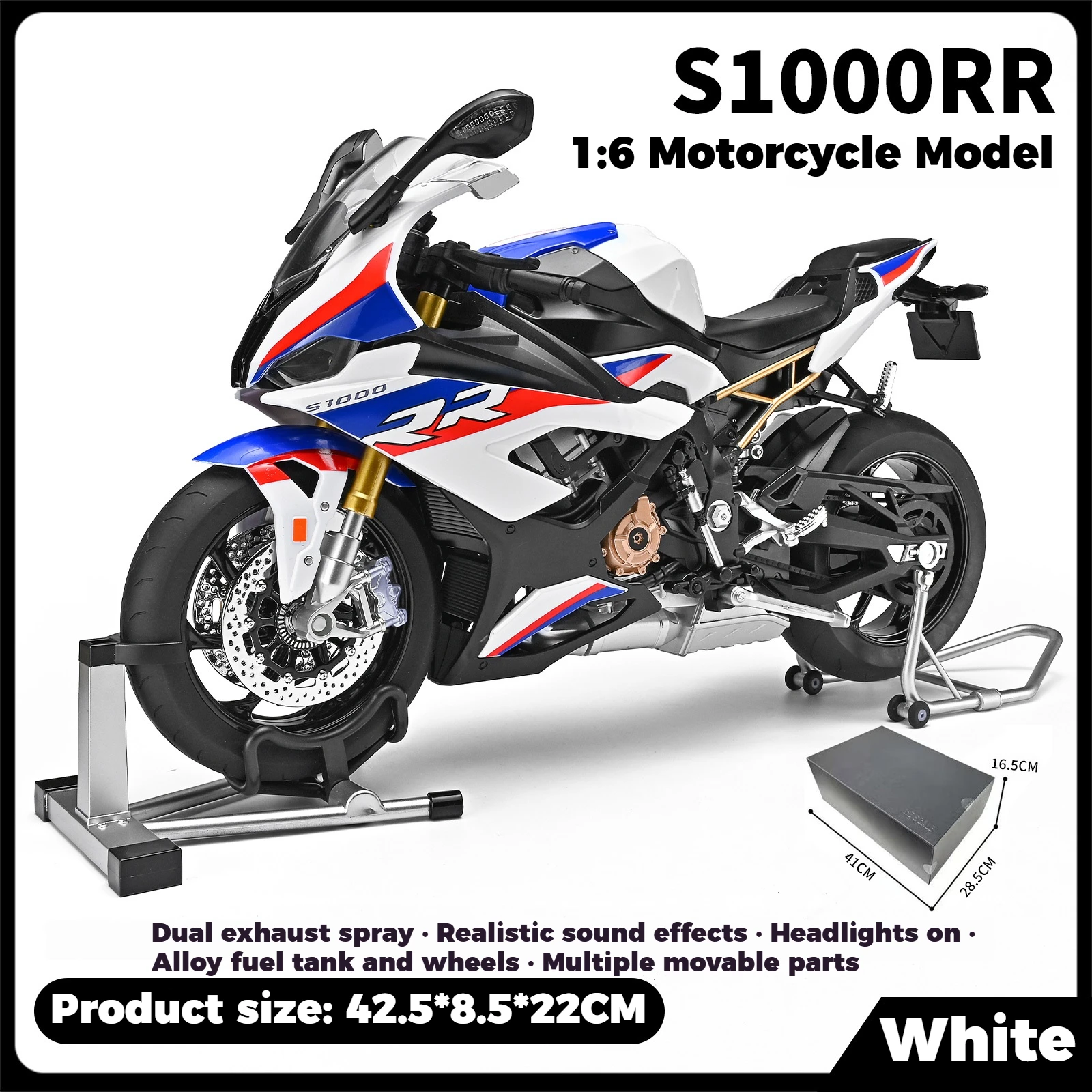 Spray 1:6 BMW S1000RR Alloy Metal Diecast Motorcycle Car Models