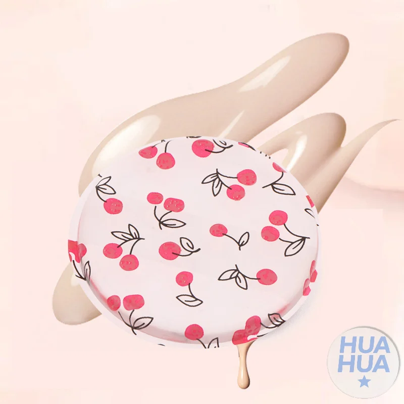 HUA 1/2 قطعة الكرز طباعة هلام السيليكون مسحوق نفخة الإسفنج الوجه إخفاء مستحضرات التجميل نفخة اكسسوارات لكريم الأساس لا مسحوق