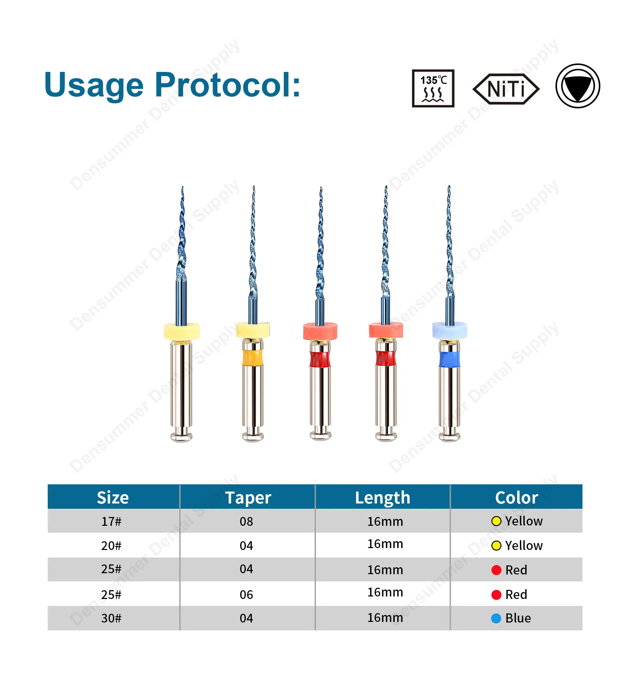 Densummer Dental Movement Niti Heat Activation Endo Files Pediatric File For Children Baby Root Canal Treatment Child Endo Files