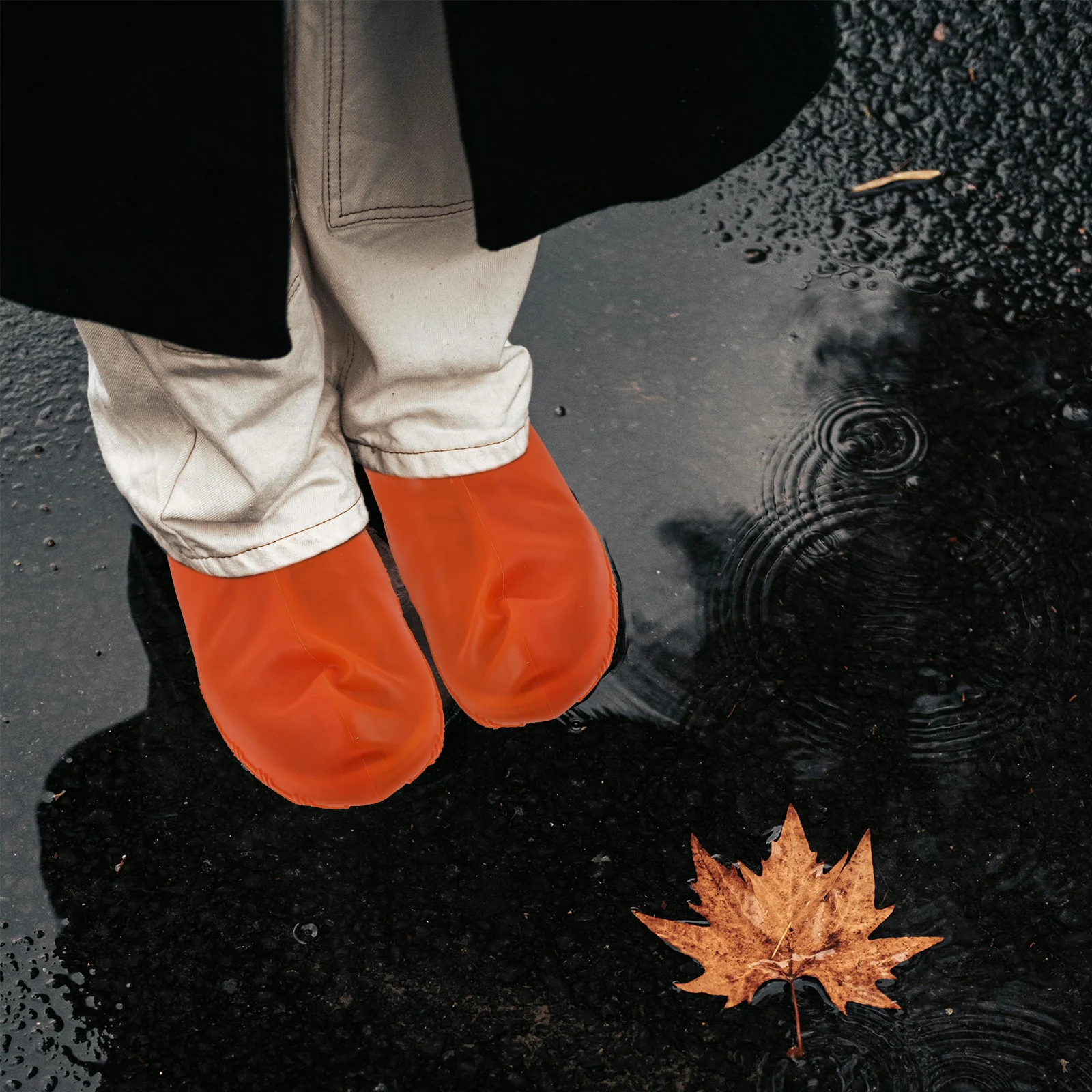 

1Pair Silicone Waterproof Shoe Covers Rainproof Anti-Skid Overshoes Outdoor Use Shoe Protector Size L Shoes Cover