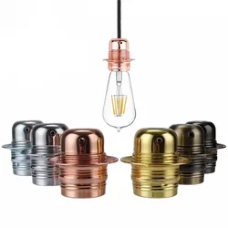 DIY Vintage E27 LED Lamp Holder Industrial Pendant Light Bulb Base With Ring Retro Screw Socket Fitting Adapter Lamp Socket